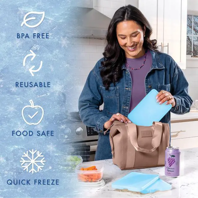 Alt view image 5 of 6 - Fit & Fresh Cool Coolers 4-Pack XL Slim Ice Packs, Quick Freeze Space Saving Reusable for Lunch Boxes and Coolers