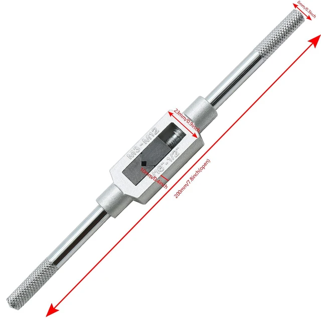 Alt view image 5 of 7 - Piutouyar M3-M12 Adjustable Tap Wrench Handle 1/16"-1/2"
