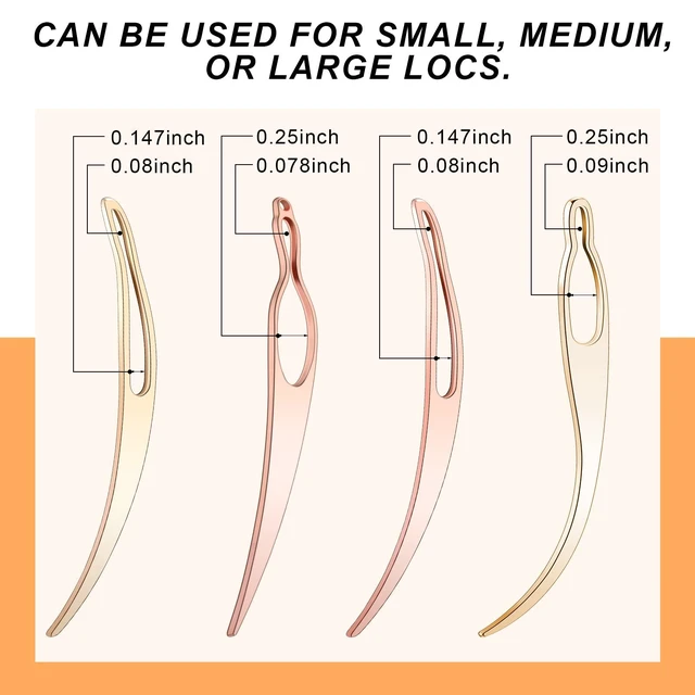 Alt view image 6 of 6 - WILLBOND 4Pcs Interlocking Tool for Locs Rose Gold Gold