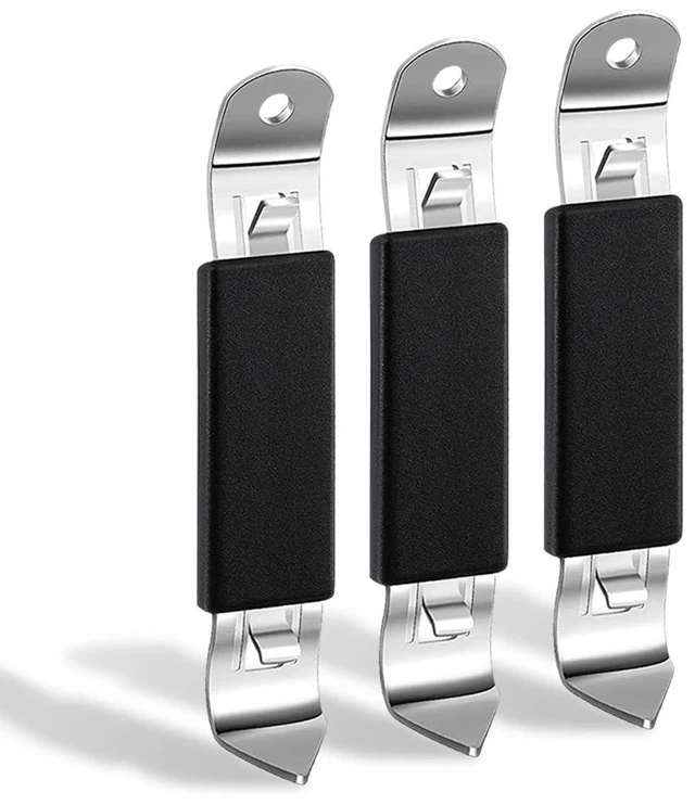 Main image of KTOJOY 3 Pack Magnetic Stainless Steel Flat Bottle Opener, Beer Can Tapper with Magnet for Camping and Traveling