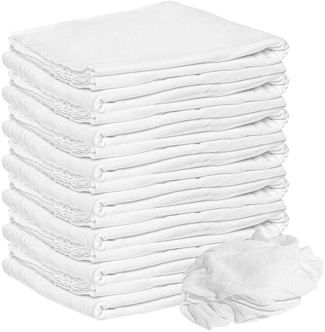 Main image of Nabob Wipers 100% Cotton Lint Free Cleaning Rags (3 Pack) 18"x18" for Dusting, Staining, Polishing, Painting