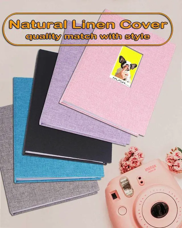 Alt view image 2 of 6 - GPIRAL 2x3 Polaroid Photo Album 208 Vertical Photos, Linen, Compatible with Fujifilm Instax Mini Film 7s 8+ 9 11, Polaroid Snap/PIC 300, HP Sprocket, Zip Printer, Black