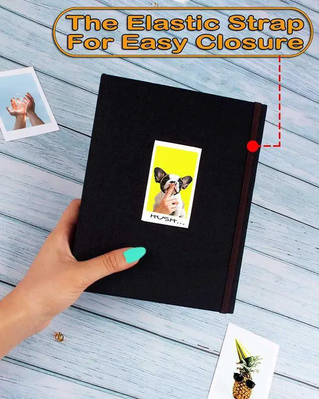 Alt view image 3 of 6 - GPIRAL 2x3 Polaroid Photo Album 208 Vertical Photos, Linen, Compatible with Fujifilm Instax Mini Film 7s 8+ 9 11, Polaroid Snap/PIC 300, HP Sprocket, Zip Printer, Black