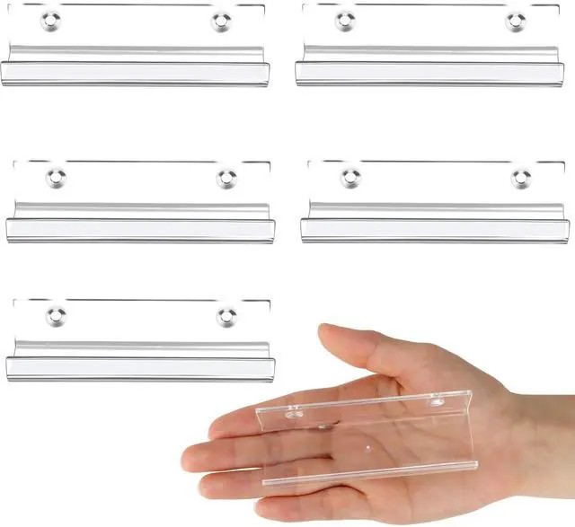 Main image of Jansburg 6 Pack Clear Acrylic Wall Mount Vinyl Record Display Holder for Albums and CDs, 4 Inch