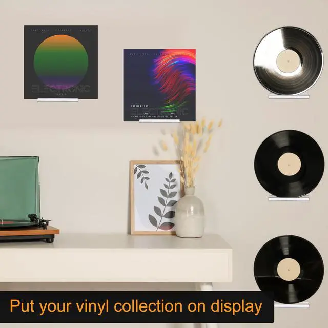 Alt view image 7 of 7 - Jansburg 6 Pack Clear Acrylic Wall Mount Vinyl Record Display Holder for Albums and CDs, 4 Inch