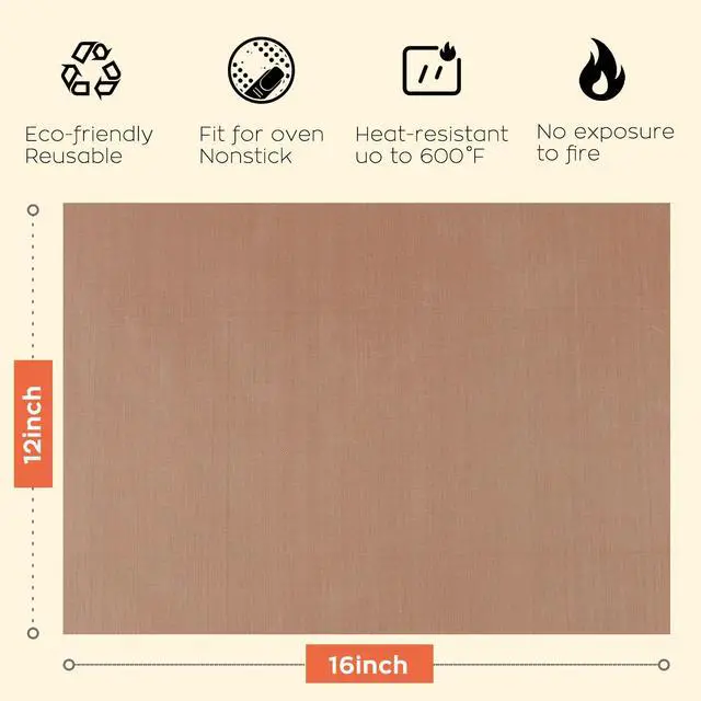 Alt view image 2 of 6 - HTVRONT PTFE Sheets 3 Pack Non Stick Reusable 12 x 16" Heat Resistant Mat for Heat Press (Brown)