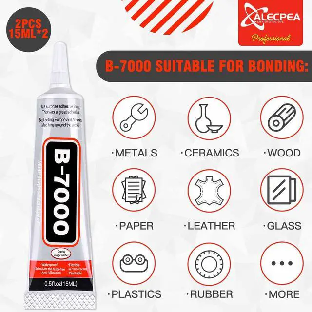 Alt view image 7 of 7 - B-7000 Craft Glue 15ml/0.5oz (2 Pack) for Jewelry Making, Rhinestones, Crafts, Clothes, Shoes, Fabric, Cell Phones