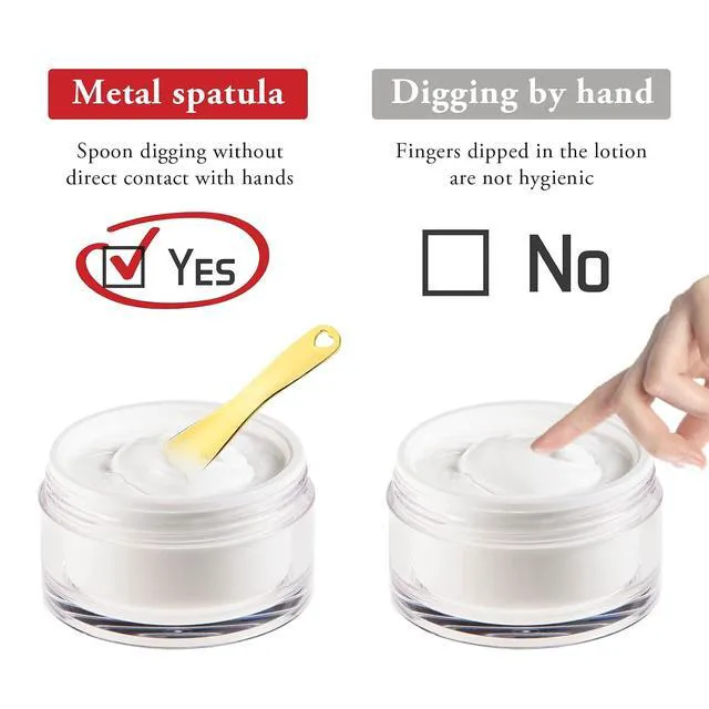 Alt view image 4 of 6 - WLLHYF 3 PCS Metal Cosmetic Spoon Skincare Spatula Stick Applicator