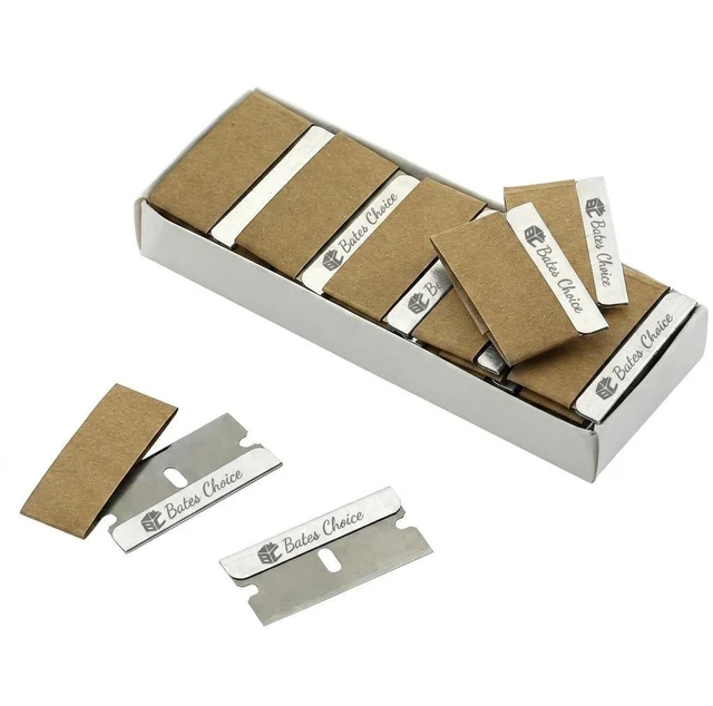 Alt view image 5 of 6 - Bates Razor Blades 50 Pcs Carbon Steel Flat Scraper Blades