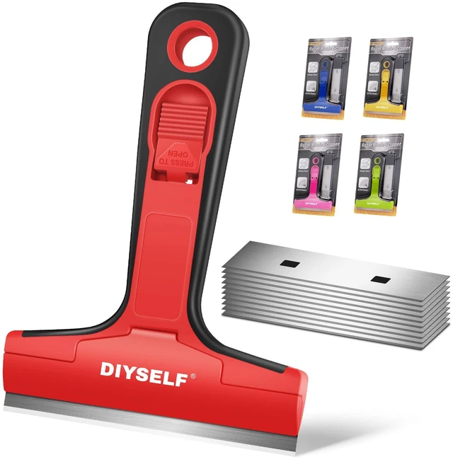 Main image of DIYSELF Razor Blade Scraper with 10 4-Inch Blades