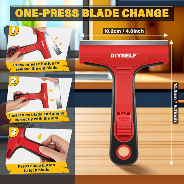 Alt view image 3 of 6 - DIYSELF Razor Blade Scraper with 10 4-Inch Blades