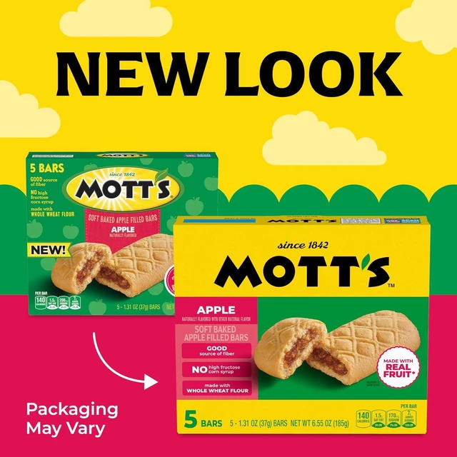 Alt view image 3 of 6 - Mott's 5ct 6.55oz Soft Baked Apple Filled Bars