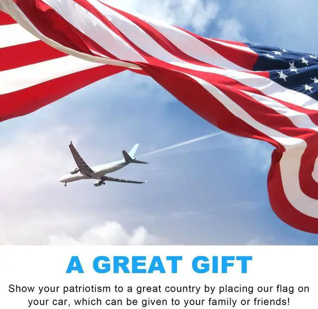 Alt view image 4 of 6 - Dickno 2PCS 3D Metal American Flag Decal, Aluminum Alloy Car Emblem Stickers, Patriotic Stars and Stripes Auto Body Decoration, Universal Car SUV Accessories (Red Flag)