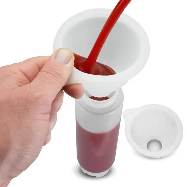 Alt view image 2 of 6 - Impresa Silicone Wide Mouth Funnel, 3.25" Opening, 1.25" Stem, BPA-Free, Dishwasher Safe, Flexible Squeeze Bottle Funnel for Thick Liquids, Clear White