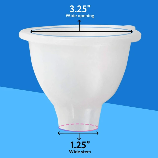 Alt view image 4 of 6 - Impresa Silicone Wide Mouth Funnel, 3.25" Opening, 1.25" Stem, BPA-Free, Dishwasher Safe, Flexible Squeeze Bottle Funnel for Thick Liquids, Clear White