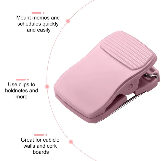 Alt view image 4 of 6 - Chiisong Cubicle Clips 15 Pcs Pink for Fabric Walls