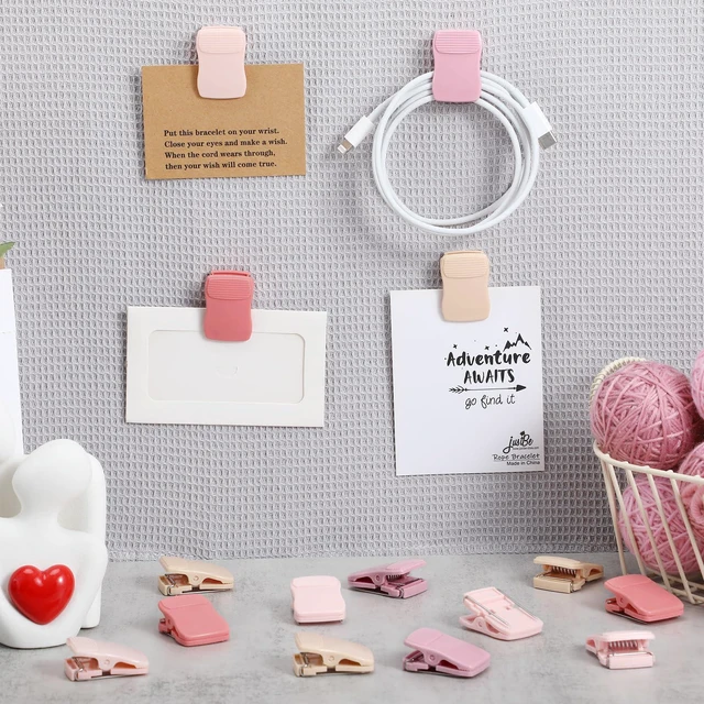 Alt view image 5 of 6 - Chiisong Cubicle Clips 15 Pcs Pink for Fabric Walls