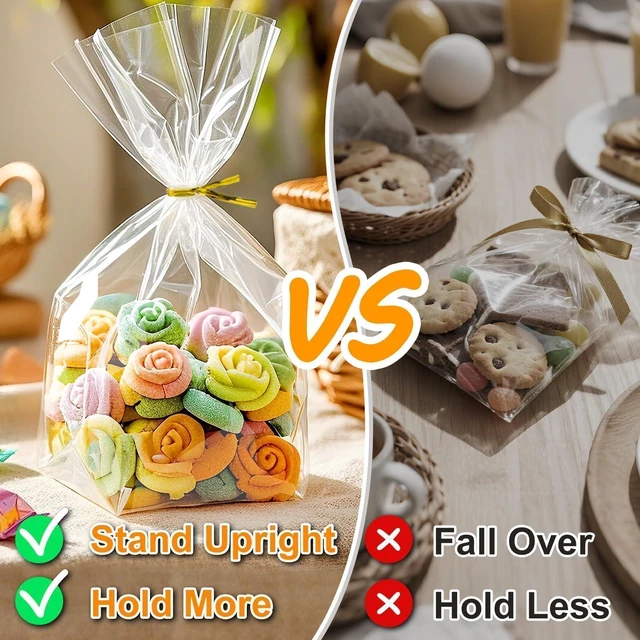 Alt view image 4 of 6 - Pigpotparty Cellophane Treat Bags 6x9 Inch, 50 Pack, Clear