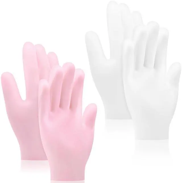Main image of Sibba 2 Pairs Silicone Moisturizing Gloves, Spa Gel Hydrating, Anti-Slip Aloe Lotion, Women's Hand Care for Dry Hands, Calluses, Cracked Heels, Rough Skin