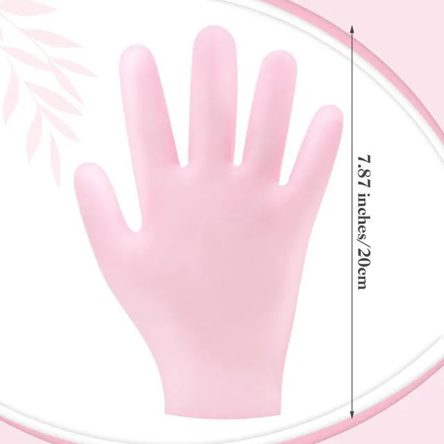 Alt view image 3 of 7 - Sibba 2 Pairs Silicone Moisturizing Gloves, Spa Gel Hydrating, Anti-Slip Aloe Lotion, Women's Hand Care for Dry Hands, Calluses, Cracked Heels, Rough Skin