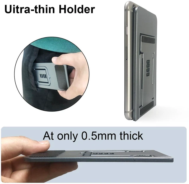 Alt view image 5 of 6 - POQOD Ultrathin Fully Foldable Phone Stand for Desk, Compatible with iPhone 16, 15, 14, 13, 12, 11, Nintendo Switch, All Phones, Grey