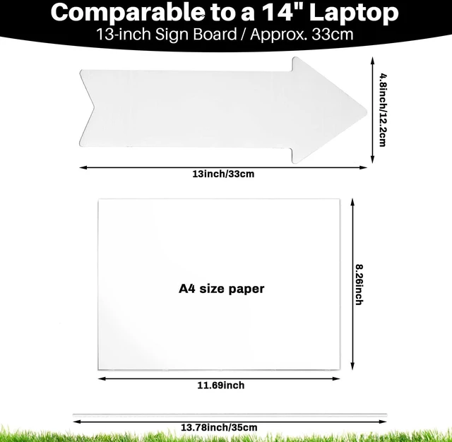 Alt view image 2 of 6 - RAINFLOW 6 Pack Blank Yard Signs with Stakes - Arrow Signs for Outside