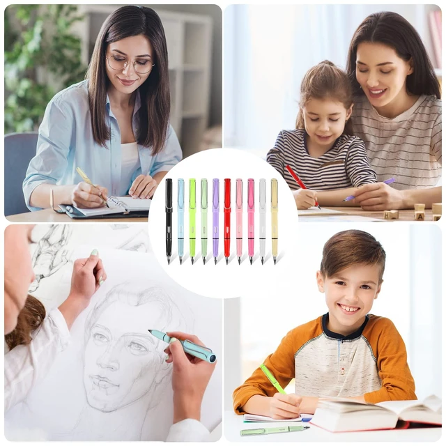 Alt view image 7 of 7 - 10 Pcs Everlasting Pencil Refill Metal Graphite Nib Reusable Replaceable