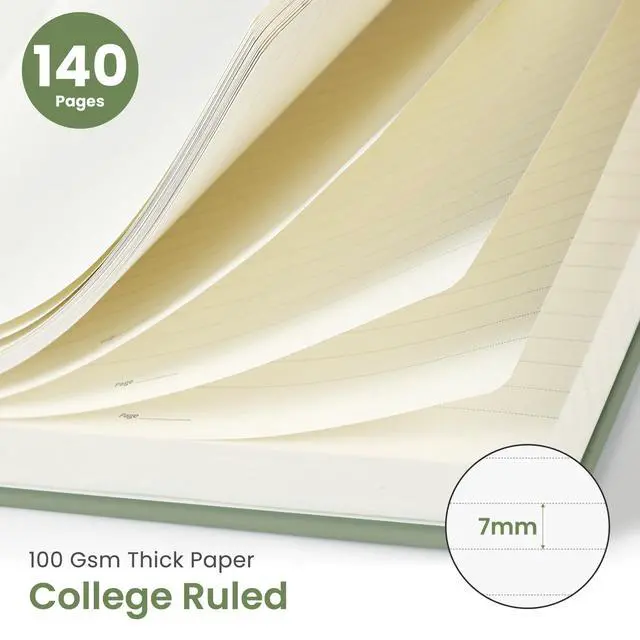 Alt view image 4 of 7 - Taja Spiral Notebook College Ruled 5.7"x7.9" Lined Journal