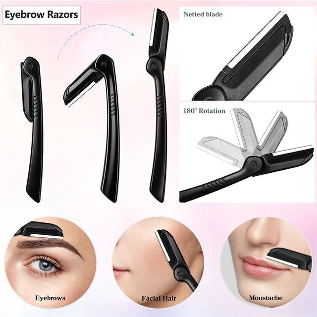 Alt view image 2 of 7 - 5-in-1 Professional Eyebrow Grooming Kit for Women and Men, Including Razor, Brush, Scissors, Slant Tweezers