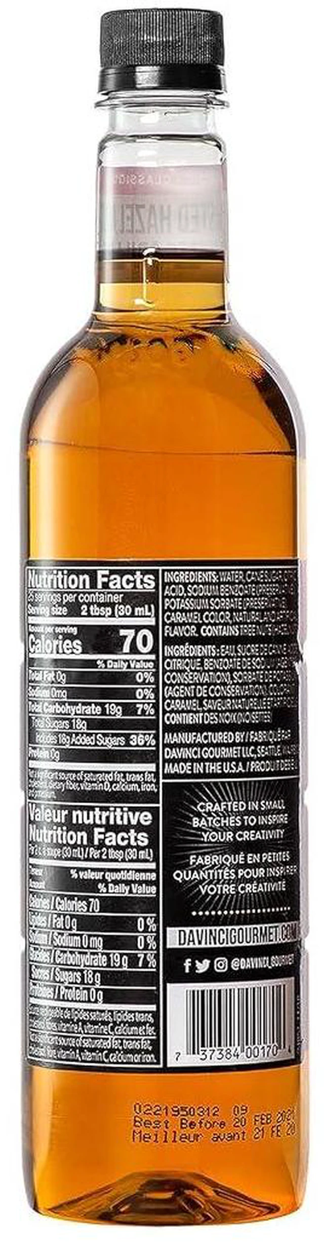 Alt view image 5 of 7 - DaVinci Gourmet Classic Toasted Hazelnut Syrup, 25.4 fl oz (Pack of 1)