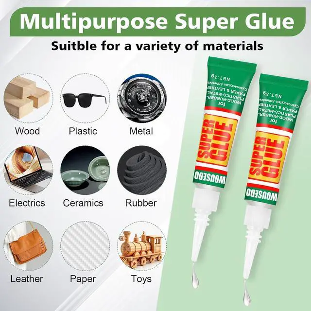 Alt view image 2 of 6 - WOUSEDO 12x3g Super Glue Clear, Fast Drying Cyanoacrylate (CA)