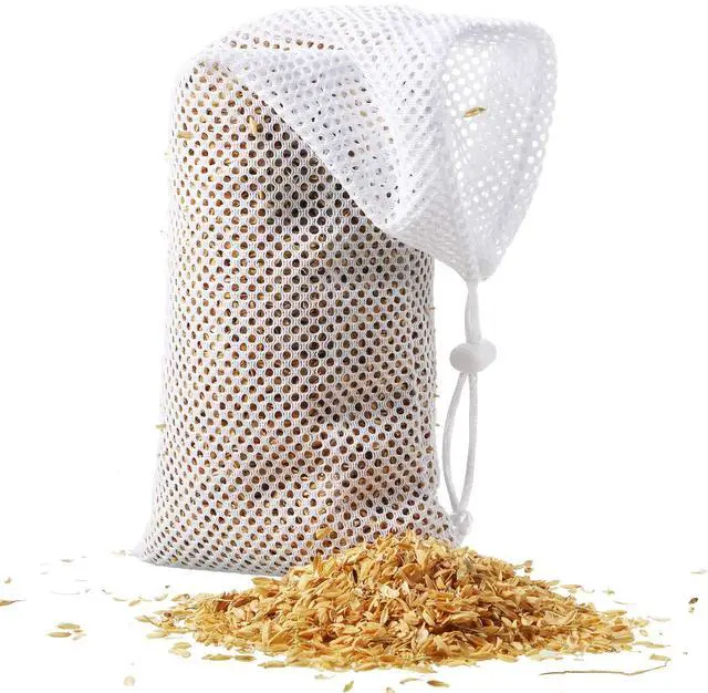 Alt view image 5 of 6 - Weewooday 3 Pieces Finch Sock Feeder Thistle Seed 4.7x11in White