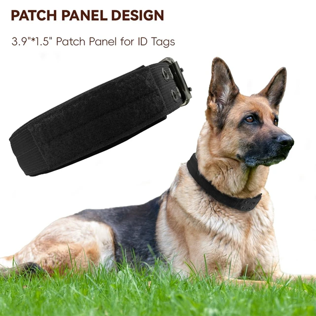 Alt view image 7 of 7 - Tactical Heavy Duty Adjustable Dog Collar for Large Dogs