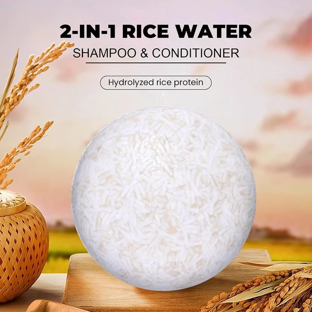 Alt view image 6 of 7 - 2 in 1 Rice Water Shampoo & Conditioner Bar, 2 Pcs, Natural, Hydrating & Moisturizing for Dry Hair, Reduces Frizz, for Women and Men