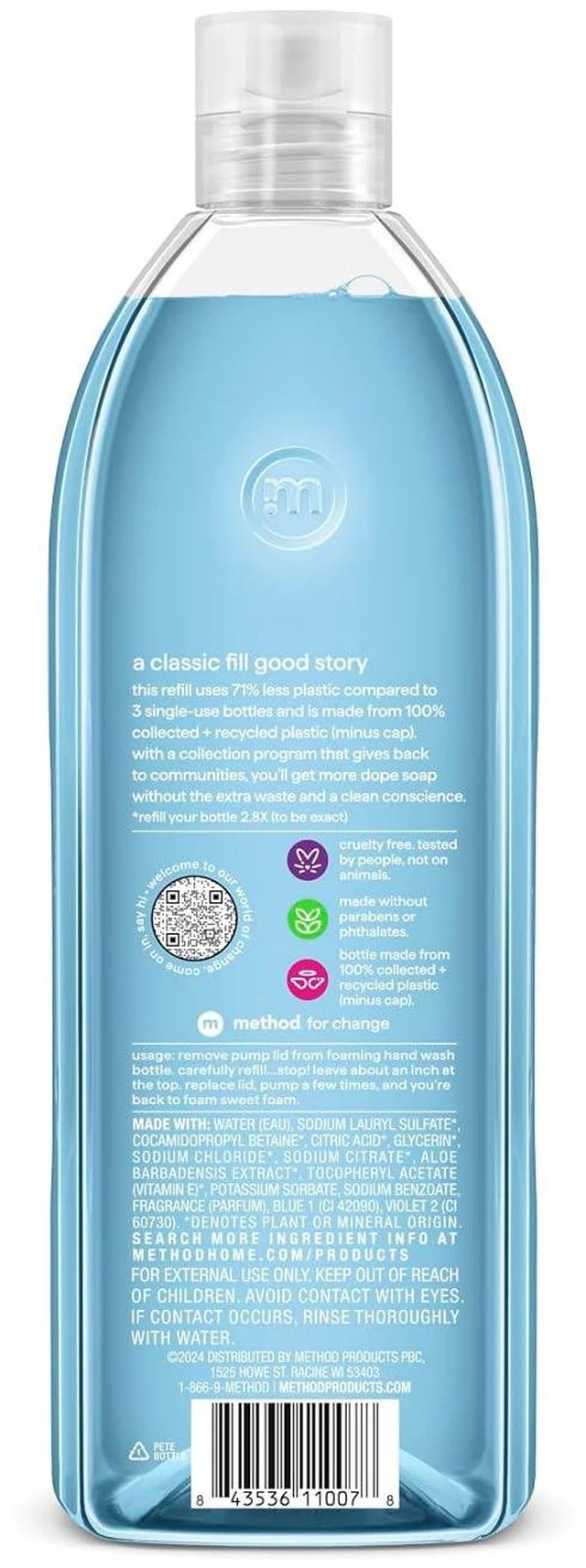Alt view image 3 of 6 - Method Foaming Hand Wash Refill, Sea Minerals, 28 fl oz