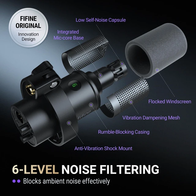 Alt view image 3 of 6 - FIFINE AmpliTank K688 Dynamic Microphone, XLR/USB, for Podcast Recording