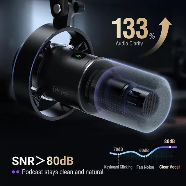 Alt view image 6 of 6 - FIFINE AmpliTank K688 Dynamic Microphone, XLR/USB, for Podcast Recording