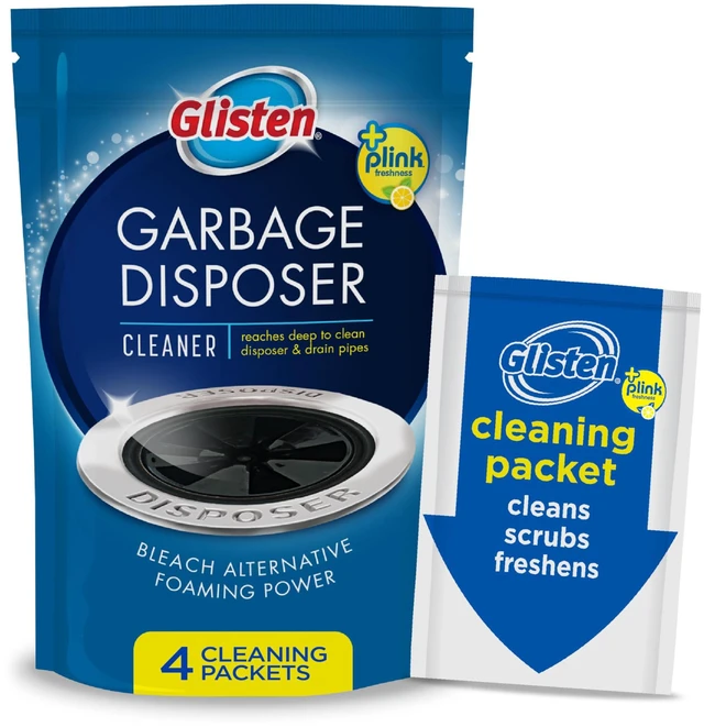 Main image of Glisten Garbage Disposer Cleaner 4 Packets, Lemon Scent Odor Eliminator