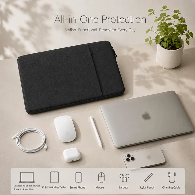 Alt view image 3 of 7 - ProElife Sleeve Case for MacBook Neo & Air 13-inch M5 M4, Water-Resistant