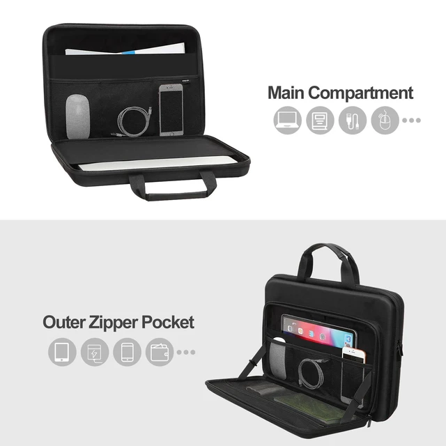 Alt view image 5 of 6 - MOSISO Hard Laptop Case 15-15.6 Inch, Shockproof Sleeve with Handle
