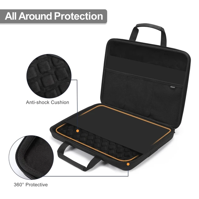 Alt view image 6 of 6 - MOSISO Hard Laptop Case 15-15.6 Inch, Shockproof Sleeve with Handle