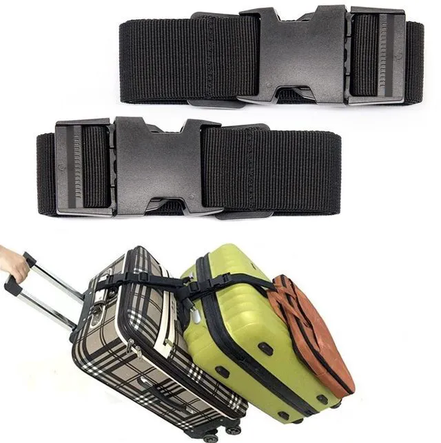 Main image of Luggage Straps Multiple Connector, 2 Pack Black for Suitcases Travel Belt