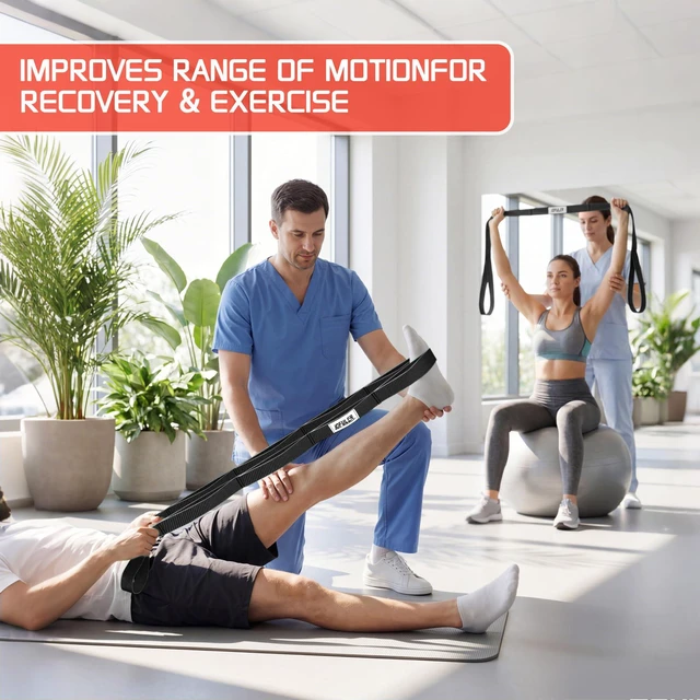 Alt view image 7 of 7 - Stretching Strap 10 Loops for Physical Therapy and Home Rehab
