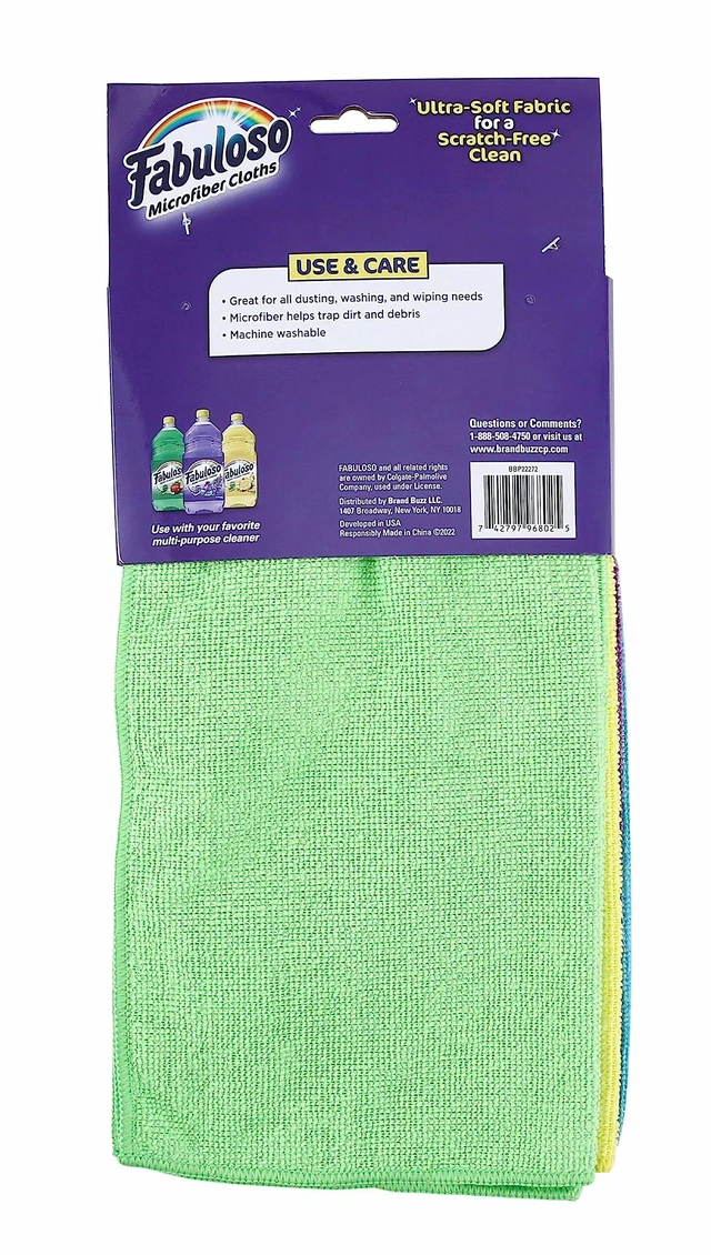 Alt view image 4 of 6 - Fabuloso Microfiber Cleaning Cloths 13x13 Purple 8 Count