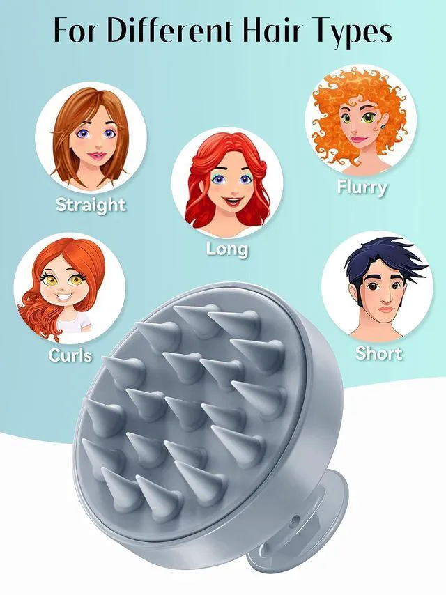 Alt view image 6 of 6 - HEETA Scalp Massager Hair Growth Scrubber for Dandruff Removal