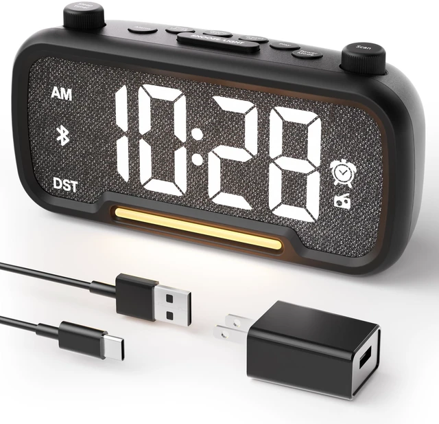 Main image of Bedroom Alarm Clock Radio with FM Radio & Bluetooth Speaker