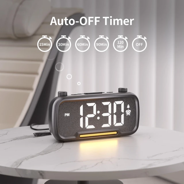 Alt view image 3 of 7 - Bedroom Alarm Clock Radio with FM Radio & Bluetooth Speaker