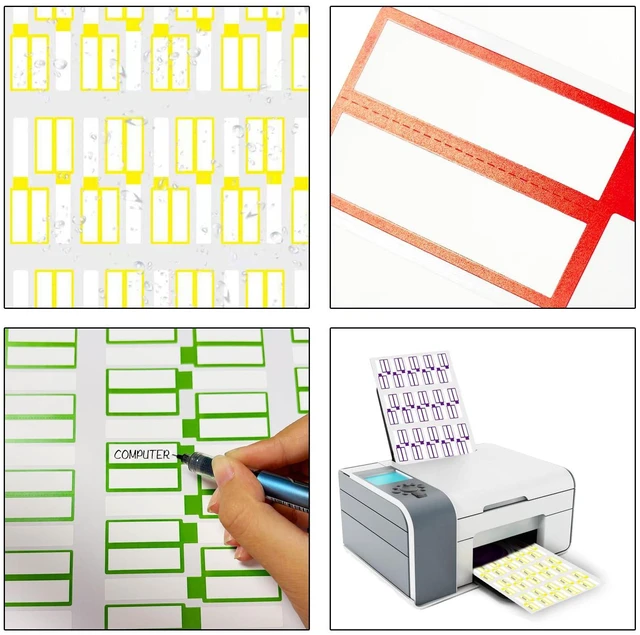 Alt view image 5 of 7 - 300PCS Waterproof Cable Labels, 10 Colors, Self Adhesive, Printable for Laser Printer and Handwriting, Wire Tags for Management