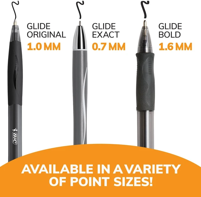 Alt view image 2 of 6 - BIC Glide 1.0mm Medium Point Black Retractable Ballpoint Pens, 4-Count