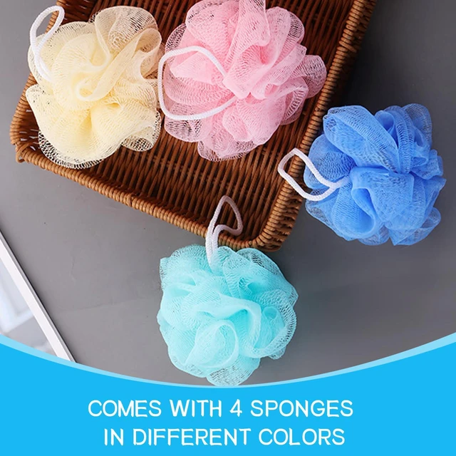 Alt view image 2 of 7 - Loofah Sponge Mesh Balls 50g Body Scrubber Puff Pack for Men Women Exfoliating Cleansing Bathing Accessories (4 Colors)
